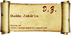 Dudás Zakária névjegykártya